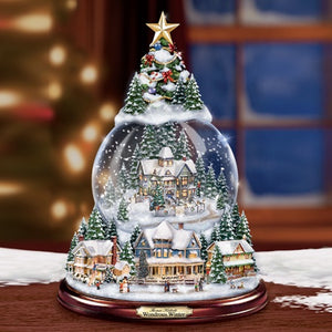 Thomas Kinkade Wondrous Winter Village Snowglobe