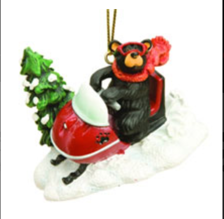 Bear Snowmobile Ornament