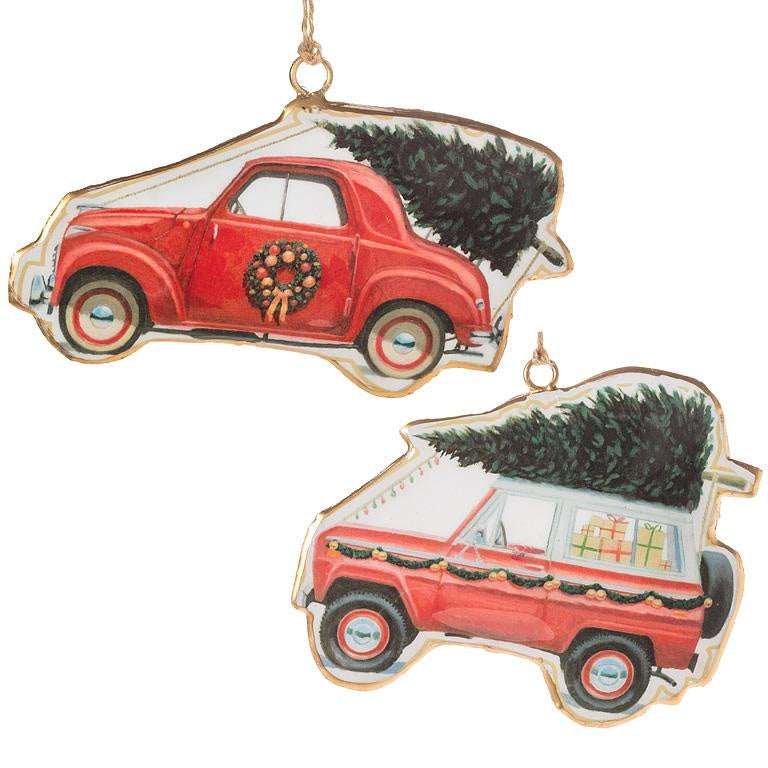 Vintage Car With Tree Ornament