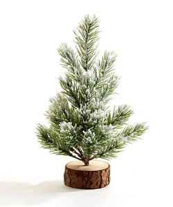 8" Flocked Pine Tree