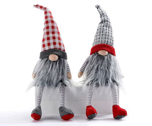 Plaid Plush Shelf Sitter Gnome