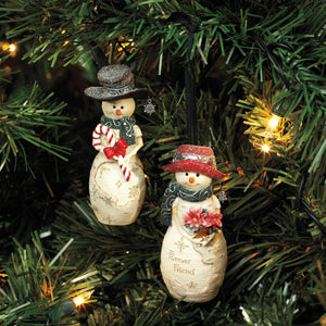 Forever Friend Birchhearts Snowman Ornament