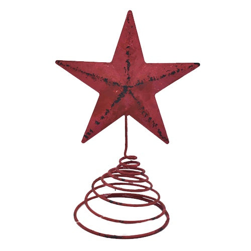 Rustic Red Star Tree Topper