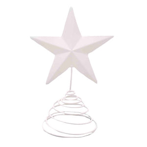 White Enamel Star Tree Topper