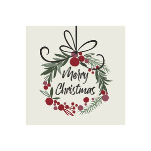 Merry Christmas Wreath Napkin