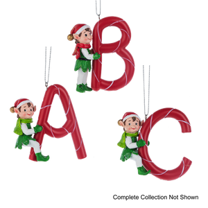 Elf Monogram Ornament