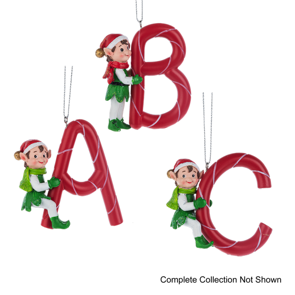 Elf Monogram Ornament