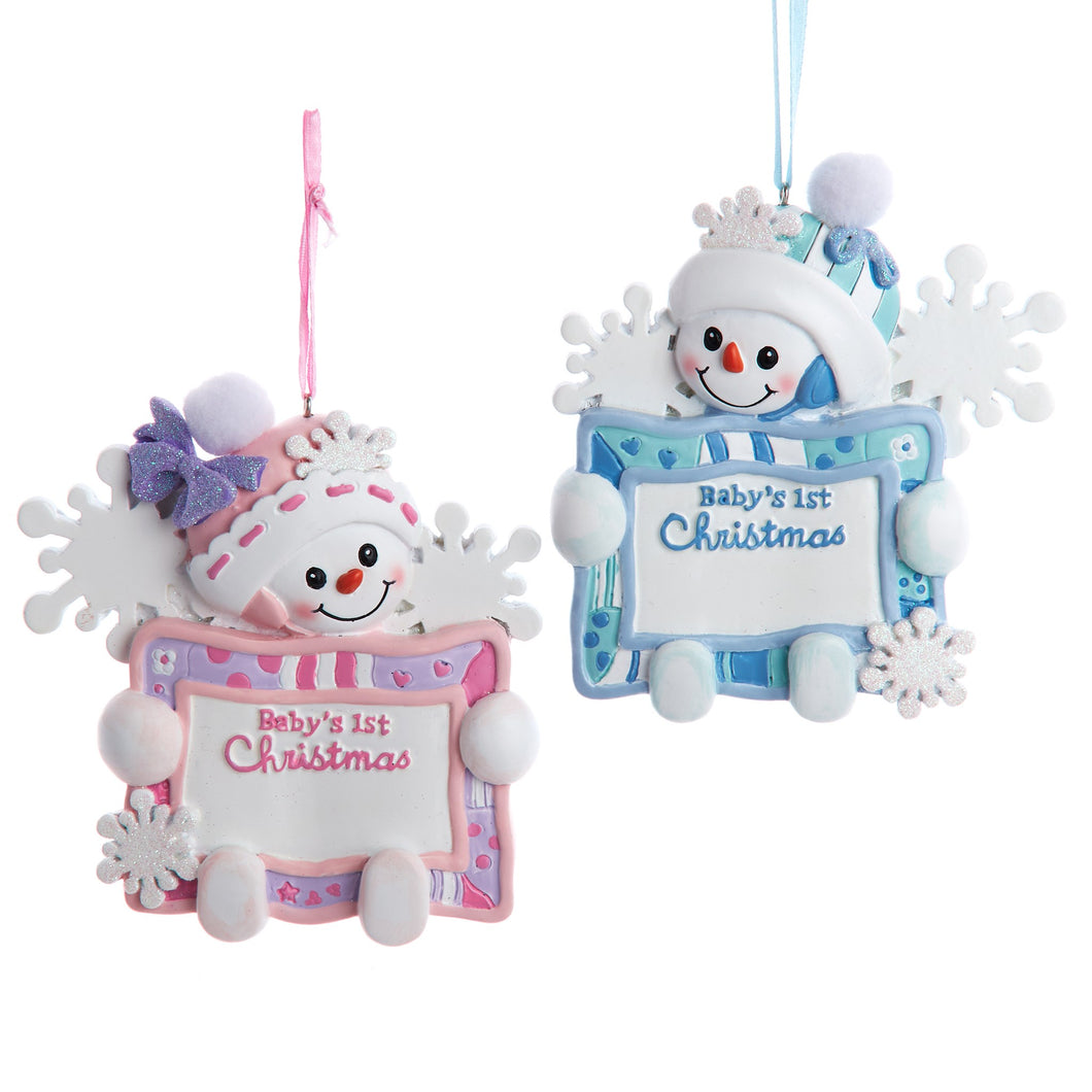 Baby's First Snowman Sign Ornament