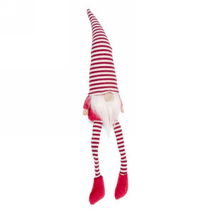 Red & White Striped Plush Gnome