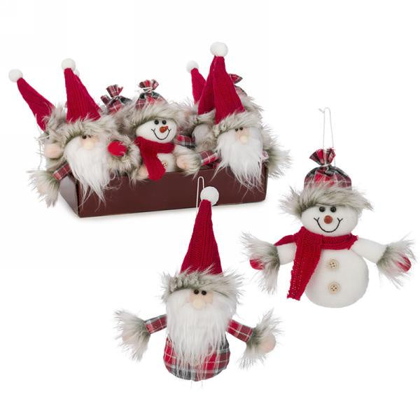 Cute Plaid Plush Character Ornament