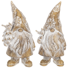 Load image into Gallery viewer, Carved Wood Look Gnome Figure
