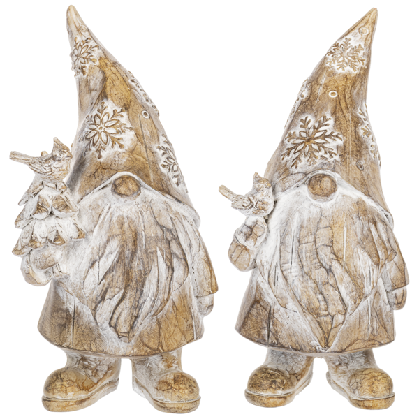 Carved Wood Look Gnome Figure