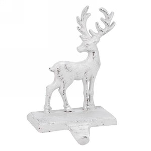 White Cast Iron Deer Stocking Holder