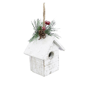 Little White Birdhouse Ornament