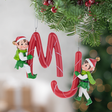 Load image into Gallery viewer, Elf Monogram Ornament
