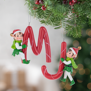 Elf Monogram Ornament