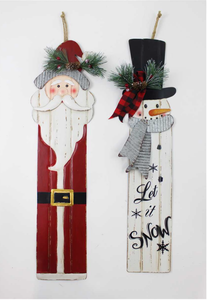 Snowman or Santa Metal Wall Art