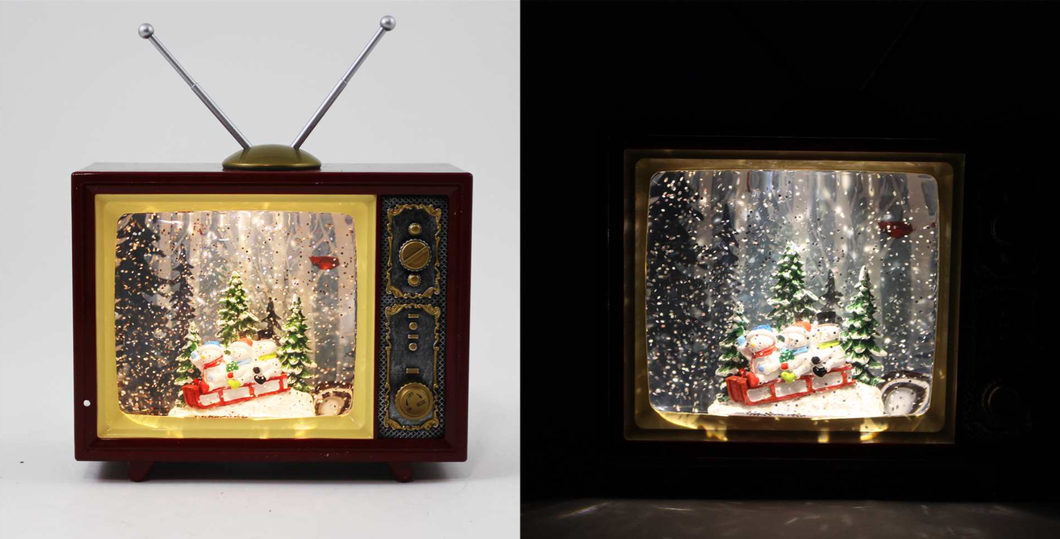 Musical Vintage TV Snowglobe