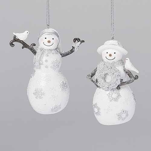 Silver & White Snowman Ornament – Glendas Christmas Cottage