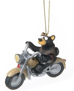 Bearfoot Bear Motorcycle Ornament