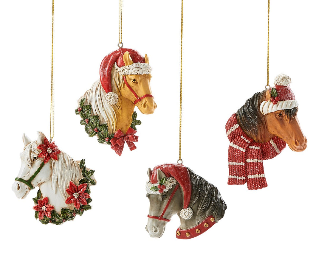 Festive Santa Horse Head Ornament