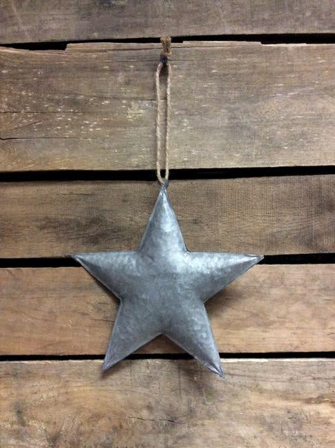 Galvanized Rustic Metal Star Ornament