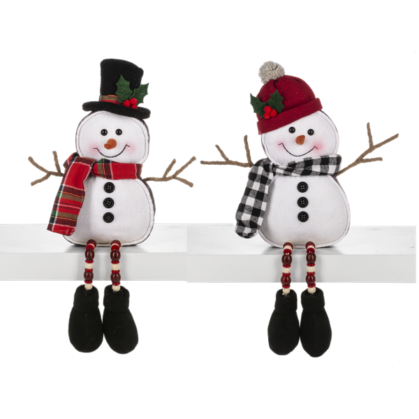 Standing Snowman Decor with scarf &top hat table/ shelf sitter 7