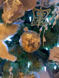 Gold Glitter Ball Ornament