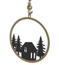 Load image into Gallery viewer, Gold &amp; Black Circle Scene Ornament
