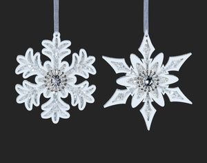 White & Silver Snowflake Ornament