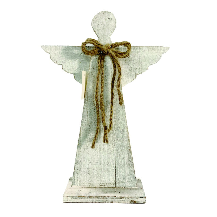 Whitewashed Wood Angel – Glendas Christmas Cottage