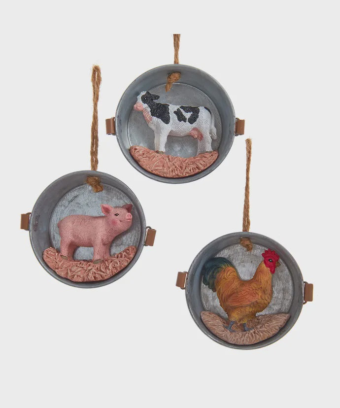 Feed Tub Farm Animal Ornament