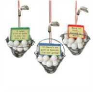 Bucket of Golf Balls Ornaments (3 asstd)