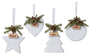 Winter White Imprinted Ornament